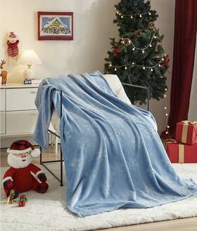Holiday Time 197502079396 New Embossed Snowflake Oversized Throw Blue Christmas Blanket 50x70
