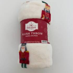Holiday Time 197502079464 Cozy Christmas Plush Nutcracker Throw Blanket Standard Size All Age