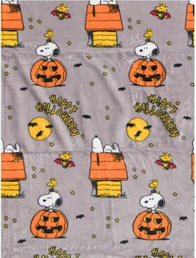 & Home Co. 744759498878 Peanuts Halloween Throws And Blankets Gray - Happy 50 Inches By 70 I