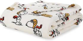 E0483-tw-mk2 & Home Co Peanuts Velvetloft Cute Character Snoopy Plush Blanket Red Baron Twin