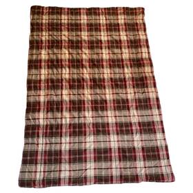 P083025 Home Collection Jcpenney 2015 Autumn Christmas Sherpa Blanket Plaid Red Tan