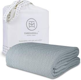 Thm-blnkt-drb16-egrey-q Home Linen Luxury Cotton Blankets For Queen Size Bed All-season 100% Bl