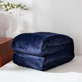 Home Must Haves 655466789275 Navy Blue Full Size Solid Flannel Throw Plush Cozy Super Soft Warm Bed Blanket