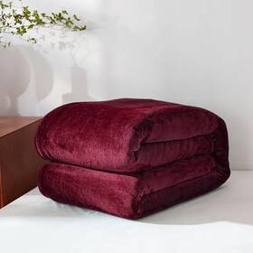 Home Must Haves 655466970338 Burgundy Full Size Solid Flannel Throw Plush Cozy Super Soft Warm Bed Blanket