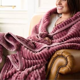 81893 Home Reflections Rn#81893 Nwt Qvc Reversible Plush Oversized Throw Blanket For Queen