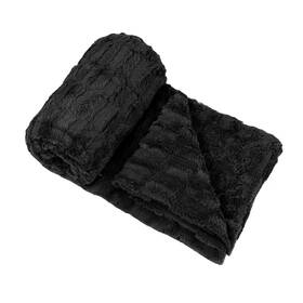 Home Soft Things 731236415237 Saga Double Sided Faux Fur Throw 50 Inch X 60 Black Comforable Cozy