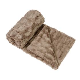 Bnfthr6080sgtp Home Soft Things Brown Saga Double Sided Faux Fur Throw 60 Inch X 80 Taupe Comforable Cozy