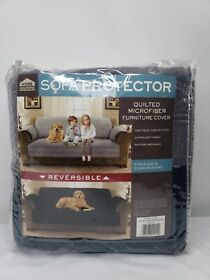 Home Solutions Reversible Sofa Furniture Protector Grey Charcoal 75inch X 110inch