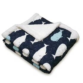 Homeboutique 313052193133 Whale Navy Sherpa Throw