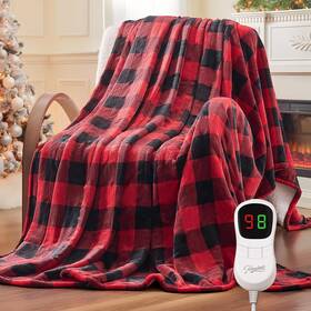 Homemate 313040133172 Electric Blanket Heated Throw - 50 Inch X60 Ultra Soft Cozy Flannel Heating