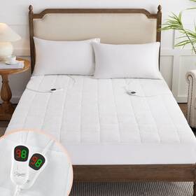 Homemate 714243524468 King Size Heated Mattress Pad Coral Fleece 5 Settings Dual