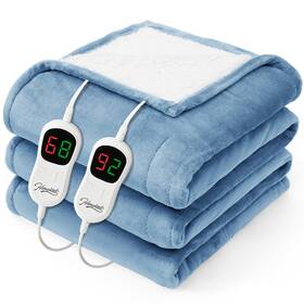 Homemate 756407798032 Heated Electric Blanket Queen Size - 84 Inch X90 Heating Bed Throw With 1