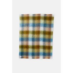 Homeroots 313114615610 Charlie Blue And Green Plaid Wool Throw Blanket