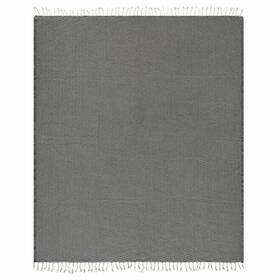 516610 Homeroots.co 50 Inch X 60 Black And White Woven Cotton Geometric Throw Blanket With Fringe