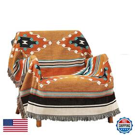 Homesy B093p7t3pz Boho Throw Blankets Southwestern Bed Throws Cover Reversible Green Aztec