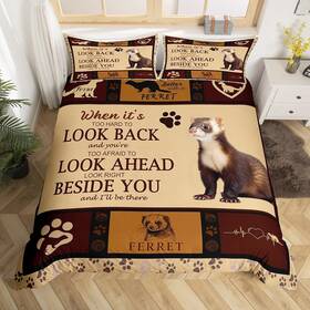 Cyjs13697gyy-tj Homewish Ust Cartoon Ferret Kids Duvet Cover Set Twin Size Wildlife Animals