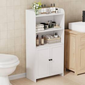 Sc49w Homhedy Small Bathroom Storage Cabinet Freestanding Toilet Paper Wit