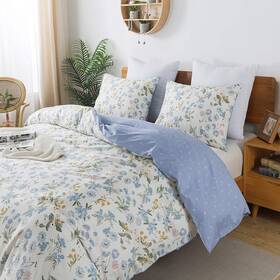 Hu-xi-182 Honeilife King Size Duvet Cover - 3pcs Cotton King-104 Inch X 90 Blue And Green