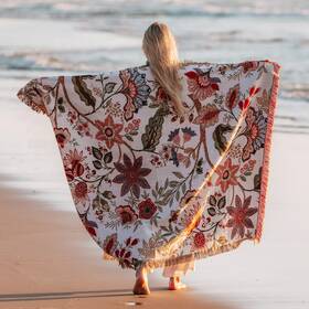 Hopstar 735372192144 Floral Throw Blanket Outdoor Blankets And Throws Boho Western Decor Cotton Wo