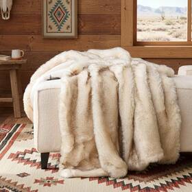 Horimote Home 759973704094 Luxury Plush Faux Fur Throw Blanket With Aztec Pattern Super Warm Fuzzy Elega