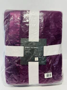 Micc51-675 Hotel Collection Full/queen Purple Soft Fleece Blanket