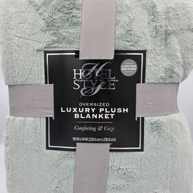 Hotel Style 198062881542 Oversized Luxury Plush Bed Blanket 90x94 Full/queen Green River