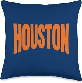 Cqaa6b46fpaus Houston Local 16x16 Basic Orange And Blue Traditional Cool Throw Multicolor