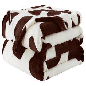 B0cksnbcxx Hozy Fleece Cow Print Blanket King Size For All Season - Premium Lightweight
