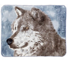 Hp60x80wolfsn13 Shavel Hi Pile Luxury Oversized Snowy Wolf Throw 718498090648