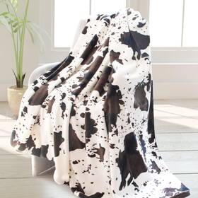 Cow-228 Hseec Cow Print Blanket Soft Fleece Flannel Cozy Cute Blankets Warm Plush Lightwei