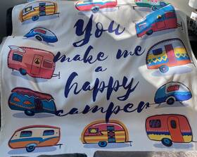 Huayewm 298662926611 You Make Me Happy Camper Bed Throws Blankets Flannel Microfiber Comfort Queen
