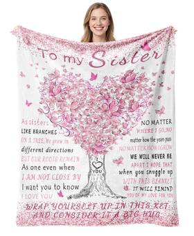 Hubserug 640486416607 Sister Gifts Blanket From Sis Super Soft Flannel Throw 60 Inch X 50 Gift