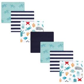 08899 Hudson Baby Unisex Cotton Flannel Receiving One Size Sea Characters