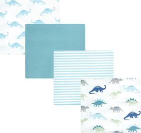 26384 Hudson Baby Unisex Cotton Flannel Receiving One Size Soft Teal Dino
