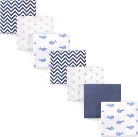 52128 Hudson Baby Unisex Cotton Flannel Receiving One Size Blue Whale