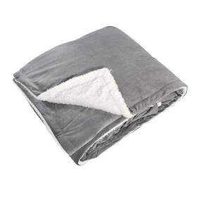 59229 Hudson Home Collection Men And Women Mink Blanket With Sherpa Back 60x80 Inch Oversize Throw