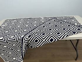 Hudson Park 762120918688 Collection Greek Key Knit Throw 46 Inch X 60 Navy And White
