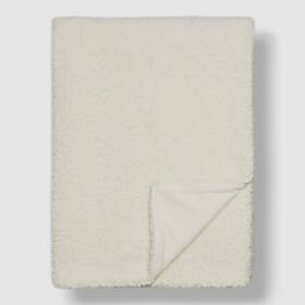Hudson Park Collection 194136349215 Ivory Teddy Faux Fur Throw Blanket 50 Inch X 70