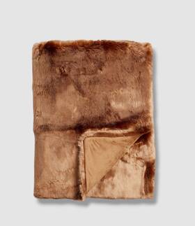 Hudson Park Collection 194145917924 Brown Luxe Faux Fur Throw Blanket 50 Inch X 70