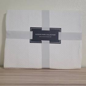 Wht180644tw Hudson Park Collection Lattice Texture Blanket Twin White 100% Cotton New