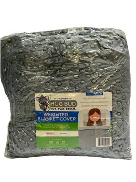 Hug Bud 632030541019 Weighted Blanket Cover Gray Minky Sensory Dots 48 X72 Twin Size