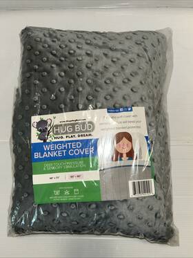 Hug Bud 632030541026 Weighted Blanket Cover 60 X 80 Gray With Sensory Bumps