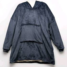 Huggle 735541055218 Hoodie Hooded Wearable Blanket Robe Premium Fleece Blue Ultra Plush Osfm