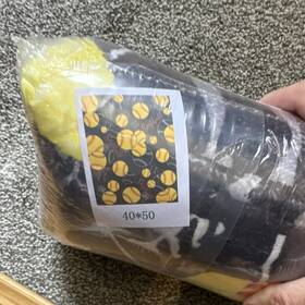 X004cprndh Hugtail Softball Blanket 50x40in Yellow Black Sports Pattern Teens Adults