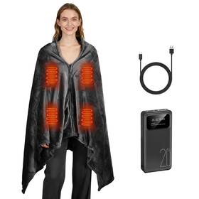 Hychyaya 718387795852 Cordless Portable Heated Blanket Battery Operated 20000mah Rechargea