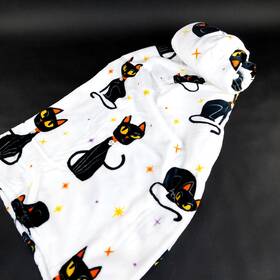Hyde 191908615172 Black Cat Fleece Blanket Soft White Stars Orange Yellow Halloween New