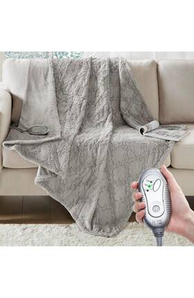 Hyde Lane 086569258410 Luxury Faux Fur Heated Throw Blanket 60 70 Soft Pink