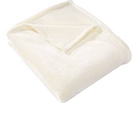 Hyseas 923669718571 Flannel Fleece Throw Blanket Ivory - Super Soft Plush Microfiber Solid Blanke