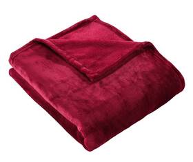 Hyseas 923669728341 Flannel Fleece Throw Blanket Burgundy - Super Soft Plush Microfiber Solid Bla