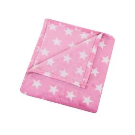 Zm018-pkstar Hyseas Flannel Fleece Star Throw Blanket Pink - Soft Plush Cozy Fuzzy Microfiber Bla